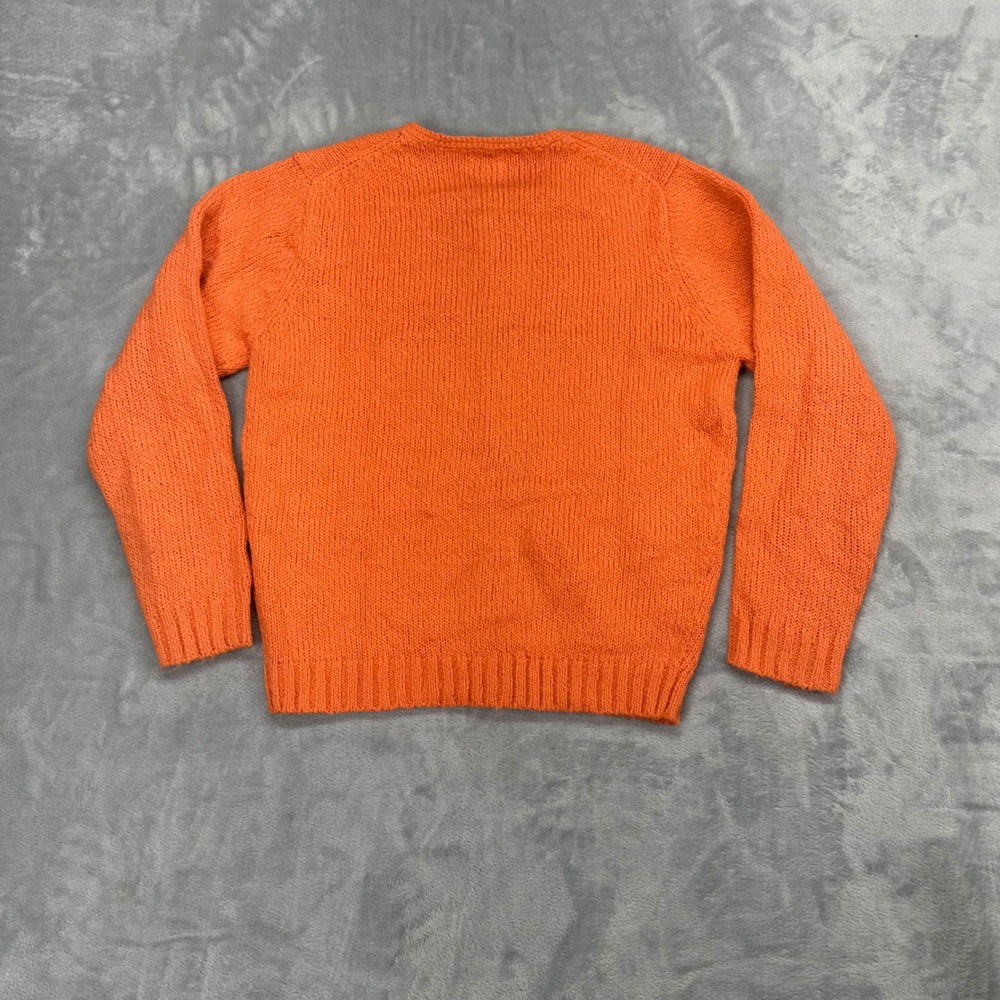 Leon Levin Orange Hand Loomed Button Front Cardigan Sweater Women Small Classic - Picture 7 of 7